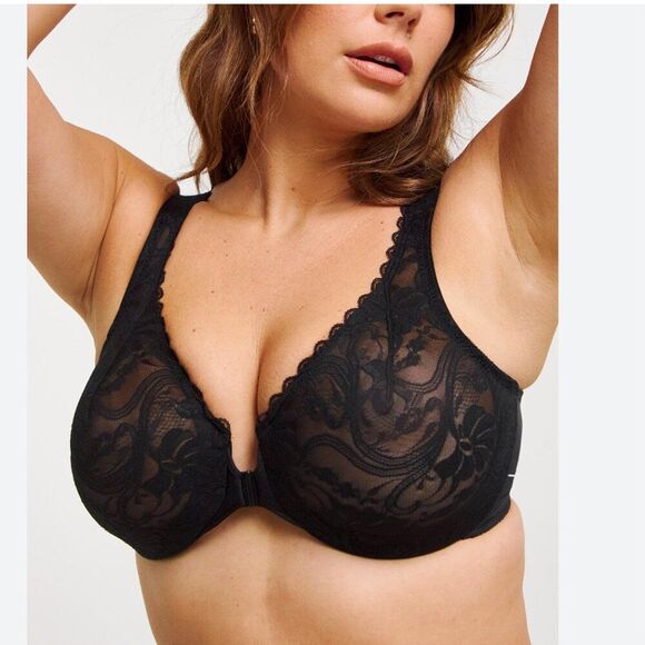 Glamorise Black 9245 Underwire‎ Front Closure Bra Size 42F - Picture 1 of 11